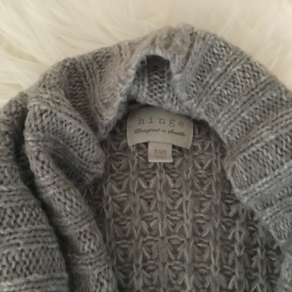 Hinge Gray Boho Long Sweater XS/S - Picture 3 of 4